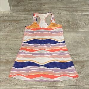 Lululemon Cool Racerback Tank Beacher Stripe White Iris Flower